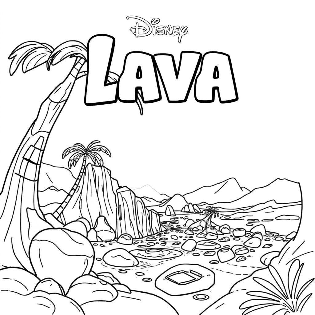 l'affiche au format paysage du film disney "Lava"